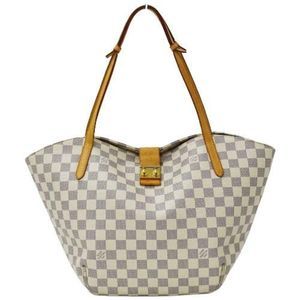 Louis Vuitton Salina PM Damier Azur Tote Shoulder Bag White